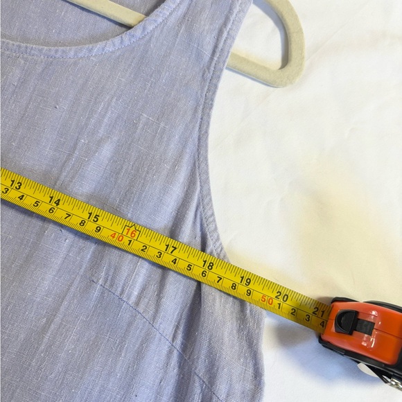 Purple Sleeveless linen Dress with Starfish Embroidery LARGE - Picture 6 of 8